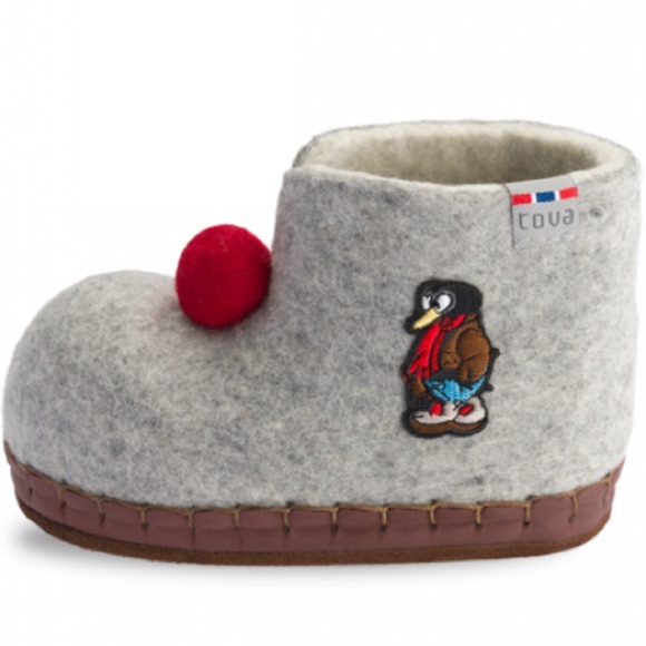 TOVA Solan slipper 100% merino wool with suede bottoms Gray Norwegian 41 new - Picture 1 of 11